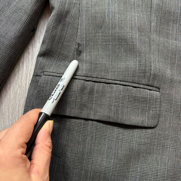 Brooks Brothers Blazer Sport Coat Jacket Men XL/2xl Gray Wool Plaid No Size Tag - Picture 5 of 16